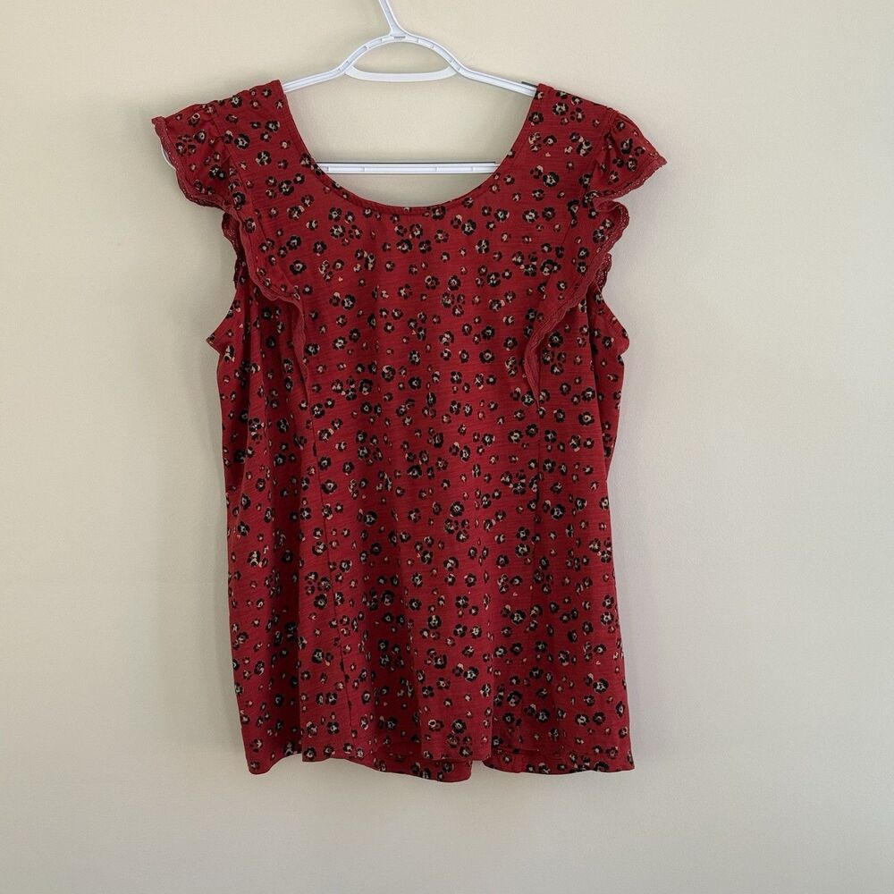 Fat Face Ruffle Lace Blouse Boho Cottagecore Top Size US 8 Tia Brushstroke NWT